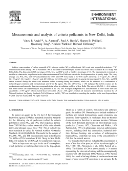 Measurements and analysis of criteria pollutants in