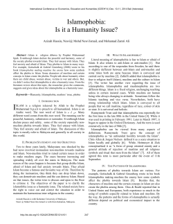 Islamophobia: Is it a Humanity Issue?