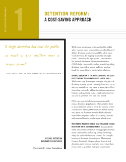 Detention Reform: A Cost-Saving Approach