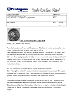 Coin shows Cleopatra`s ugly truth