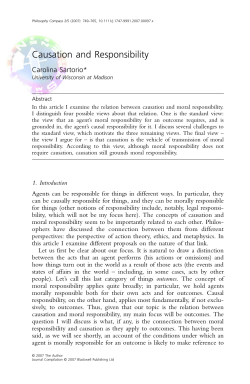 Causation and Responsibility