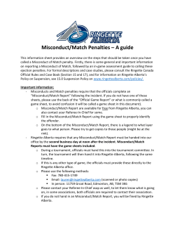 Misconduct and Match Guidelines