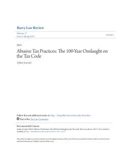 Abusive Tax Practices - Digital Commons @ Barry Law