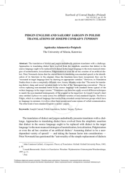 PIDGIN ENGLISH AND SAILORS` JARGON IN POLISH