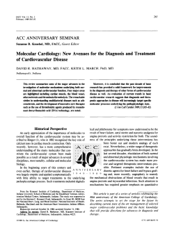 Molecular cardiology: New avenues for the diagnosis and