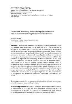 Deliberative democracy and co-management of natural resources