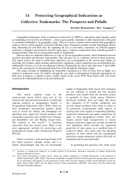 14 Protecting Geographical Indications as Collective Trademarks