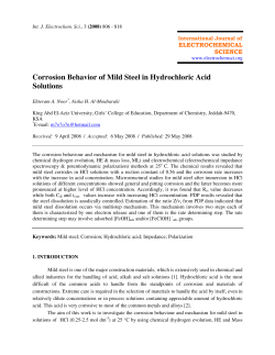 Corrosion Behavior of Mild Steel in Hydrochloric Acid Solutions