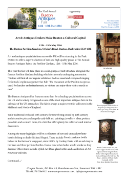 Buxton Antiques Fair 12th &ndash; 15th May 2016 Press