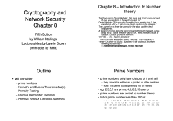 Cryptography and Network Security Chapter 8