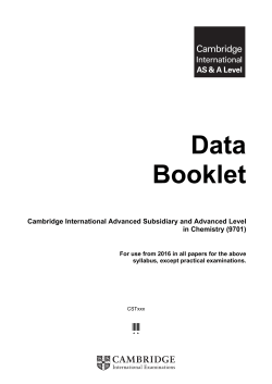 2016 Specimen Data Booklet - Cambridge International Examinations