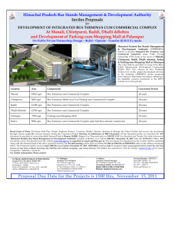 Proposal Due Date for the Projects is 1500 Hrs, November 15, 2011