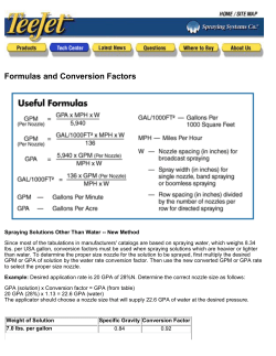 Formulas and Conversion Factors