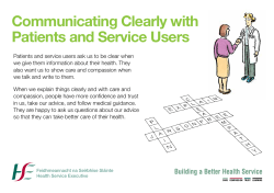 Communicating Clearly with Patients and Service Users