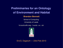 Ontology of Environment and Habitat