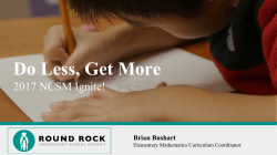 Do Less, Get More - The Math Forum @ Drexel