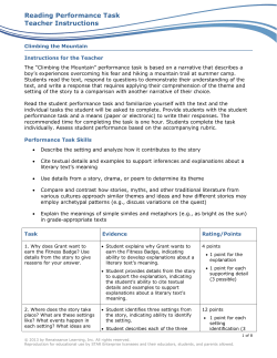 Climbing the Mountain - Lesson Plans