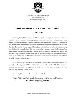 BCS Philosophy - Briarwood Christian School