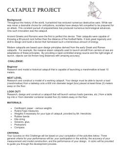 Catapult Project - Mr. Hendricks Webpage