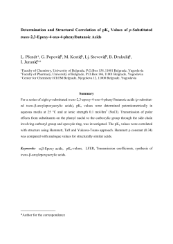 Determination and Structural Correlation of pKa