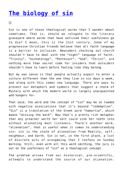 The biology of sin