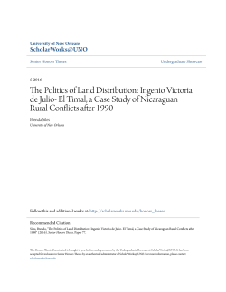 The Politics of Land Distribution: Ingenio Victoria de Julio