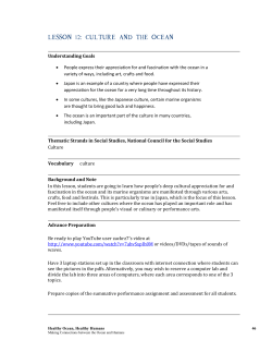 LESSON 12: CULTURE AND THE OCEAN