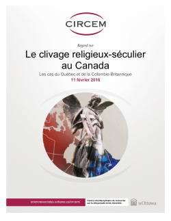 Le clivage religieux-s&eacute;culier au Canada