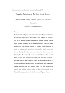 Popular Music Access: The Sony Music Browser