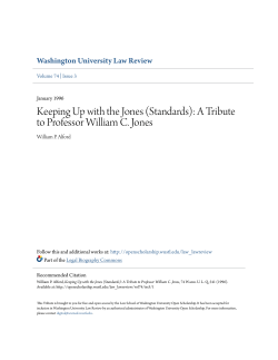 Keeping Up with the Jones - Washington University Open Scholarship