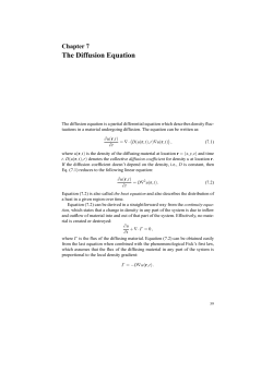 The Diffusion Equation