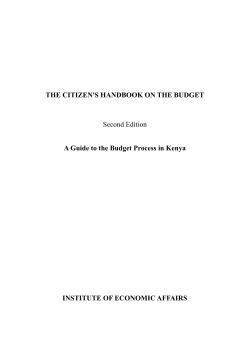 The Citizens Handbook on the Budget: A Guide to the budget
