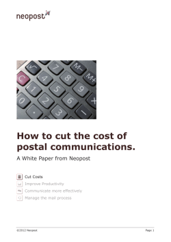 How to cut the cost of postal communications.