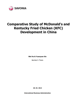 Comparative Study of McDonald`s and Kentucky