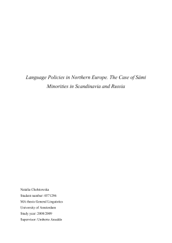 Language Policies in Northern Europe. The Case of - UvA-DARE