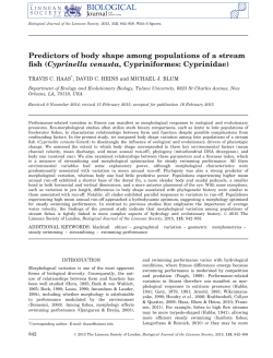 Predictors of body shape among populations of a stream fish