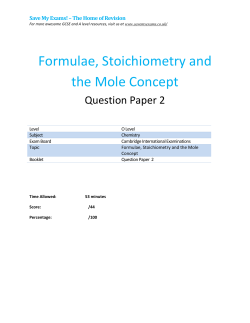 Formulae, Stoichiometry and the Mole Concept 2