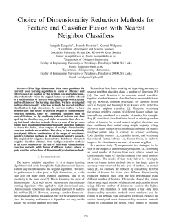 Choice of Dimensionality Reduction Methods for Feature and