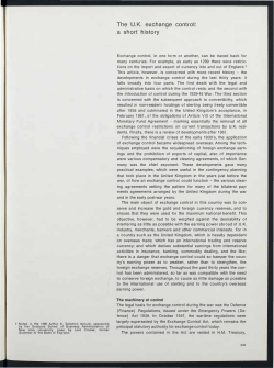 The UK exchange control: a short history