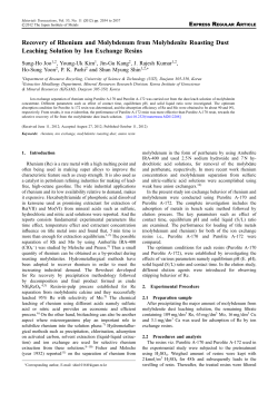 Recovery of Rhenium and Molybdenum from Molybdenite Roasting