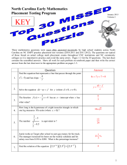 Top 30 Missed Questions Answers