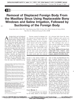 Removal of Displaced Foreign Body From the Maxillary Sinus Using