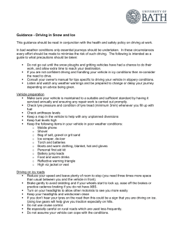 Guidance - Driving in Snow and Ice