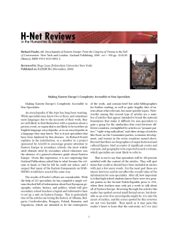 Making Eastern Europe`s Complexity Accessible to Non - H-Net