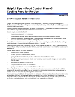 Helpful Tips – Food Control Plan v5 Cooling Food for Re-Use