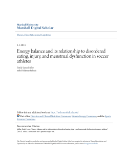 Energy balance and its relationship to disordered eating