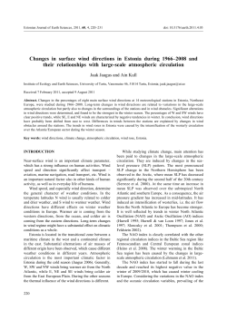 Changes in surface wind directions in Estonia during 1966&oelig;2008