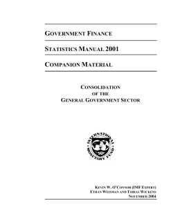 Government Finance Statistics Manual 2001 Companion