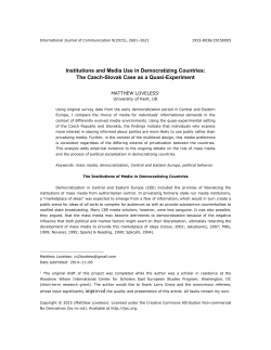 Institutions and Media Use in Democratizing Countries: The Czech