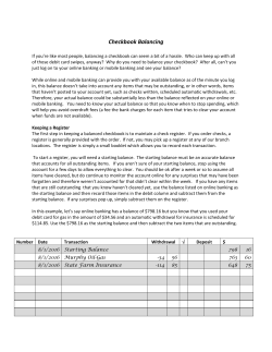 Checkbook Balancing